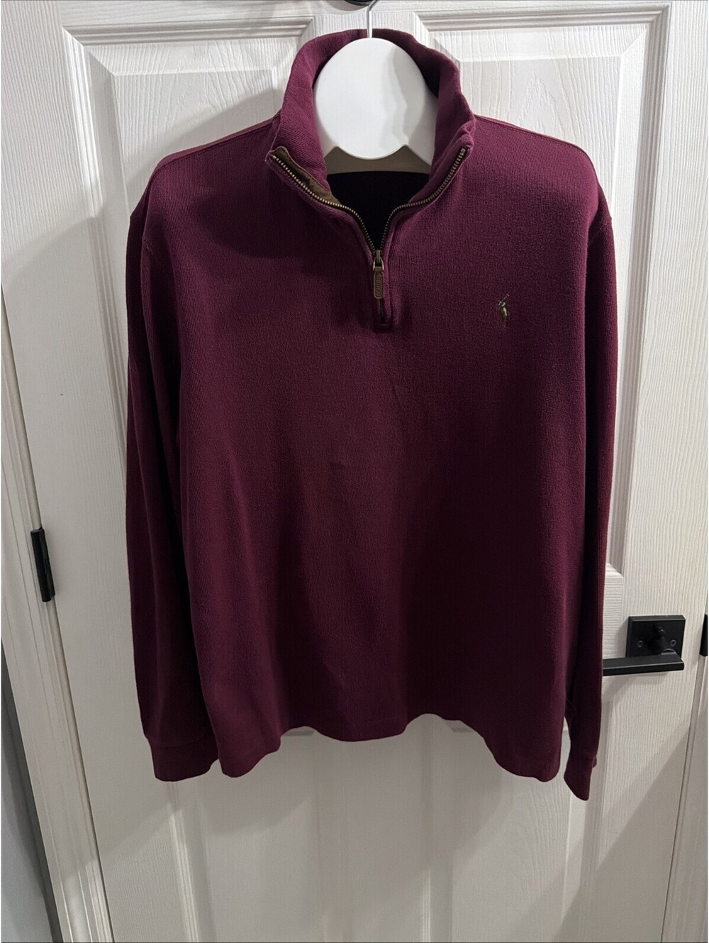 Ralph Lauren Maroon Green Pre-Owned 1/4 Zip, Size: Large